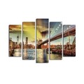 Set 5 tablouri decorative, 5PATK-111, 19 x 70 cm, Multicolor