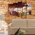 Set 5 tablouri decorative, 5PATK-72, 19 x 70 cm, Multicolor