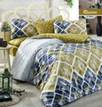 Lenjerie de pat pentru o persoana Riviera v1, Majoli Home Collection, 3 piese, 160x240 cm, bumbac ranforce, multicolor