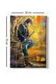 Tablou decorativ, Kanvas Tablo (50 x 70), Lemn (Grosime: 3 cm, Multicolor