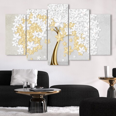 Tablou decorativ MDF (5 Pieces), 5MDF4601_60100 (100 x 60), 3 mm, Multicolor