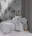 Lenjerie de pat dubla Ivy V1, Majoli Home Collection, 4 piese, 240x260 cm, bumbac ranforce, gri
