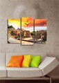 Ceas de perete (3 Pieces), 3PATCS-23, Dimensiune: 20 x 39 cm (2 bucăți), Multicolor