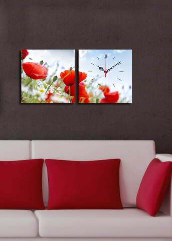 Ceas de perete (2 Pieces), 2P2828CS-15, Dimensiune: 28 x 28 cm (2 bucăți), Multicolor