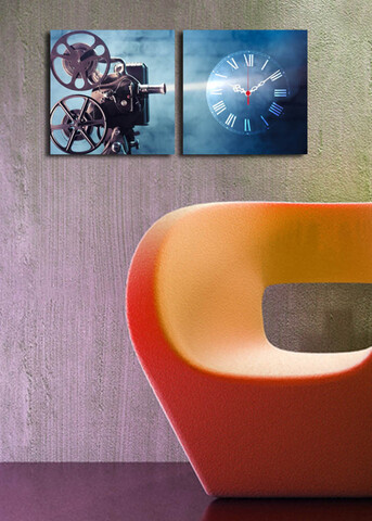 Ceas de perete (2 Pieces), 2P2828CS-8, Dimensiune: 28 x 28 cm (2 bucăți), Multicolor