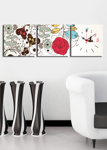 Ceas de perete (3 Pieces), 3P2828CS-4, Dimensiune: 28 x 28 cm (3 bucăți), Multicolor