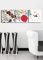 Ceas de perete (3 Pieces), 3P2828CS-4, Dimensiune: 28 x 28 cm (3 bucăți), Multicolor