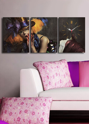 Ceas de perete (3 Pieces), 3P3040CS-60, 30 x 40 cm (3 bucăți), Multicolor