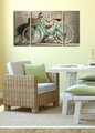 Ceas de perete decorativ din pânză (3 bucăți), 3P204045CS-14, Dimensiune: 20 x 45 cm (2 bucăți), Multicolor