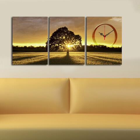 Ceas de perete (3 Pieces), 3P3040CS-77, Dimensiune: 28 x 38 cm (3 bucăți), Multicolor
