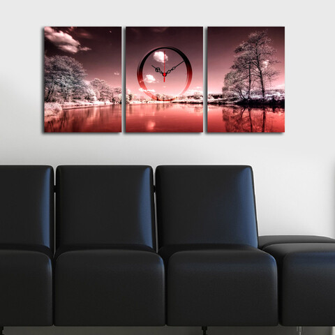 Ceas de perete (3 Pieces), 3P3040CS-85, Dimensiune: 28 x 38 cm (3 bucăți), Multicolor