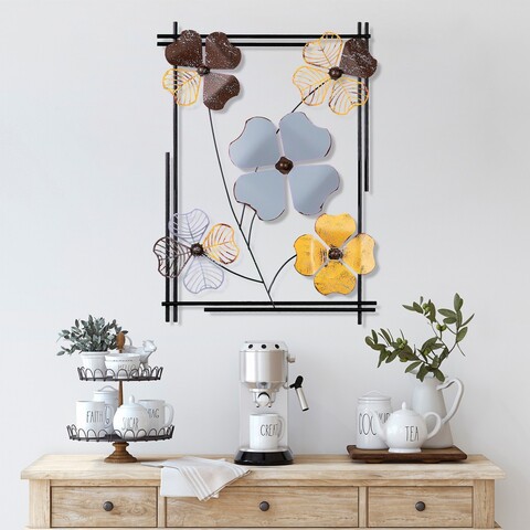 Decoratiune de perete, Zouping 3, Dimensiuni: 50 x 70 x 4 cm, Multicolor