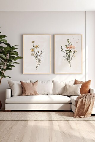 Set 2 tablouri decorative, Ersy2Lımodel14-Ahsap, Vopsea: 100% MDF (grosime: 2,7 mm), Multicolor