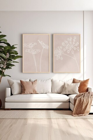 Set 2 tablouri decorative, Ersy2Lımodel45-Ahsap, Vopsea: 100% MDF (grosime: 2,7 mm), Multicolor