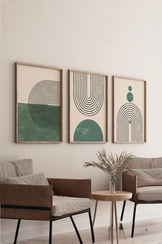 Tablou decorativ (3 Pieces), 3Dartsohoset19, MDF, Multicolor