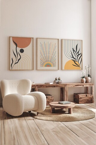 Tablou decorativ (3 Pieces), 3Dartsohoset23, MDF, Multicolor