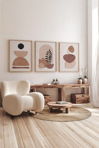 Tablou decorativ (3 Pieces), 3Dartsohoset50, MDF, Multicolor