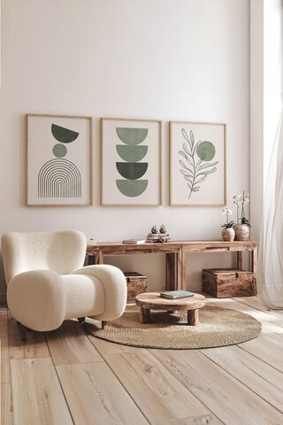Tablou decorativ (3 Pieces), 3Dartsohoset55, MDF, Multicolor