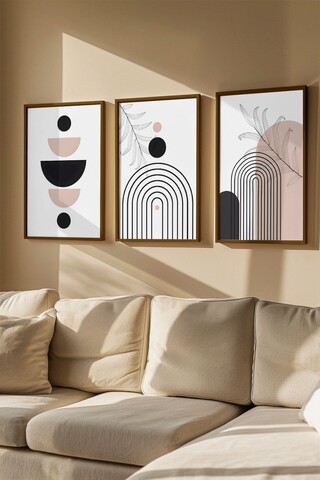 Set 3 tablouri decorative, Artvmodel12-Kahve, Vopsea: 100% MDF (grosime: 2,7 mm), Multicolor