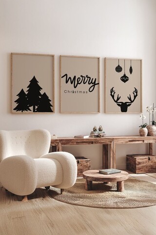 Tablou decorativ (3 Pieces), Nwyearmdl11, MDF, Multicolor