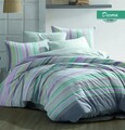 Lenjerie de pat dubla Decora V1, Majoli Home Collection, 4 piese, 240x260 cm, bumbac ranforce, multicolor