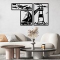 Decoratiune de perete, Abadda, Dimensiuni: 72 x 43 cm, Negru