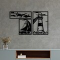 Decoratiune de perete, Abadda, Dimensiuni: 72 x 43 cm, Negru