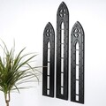 Decoratiune de perete, CRY022, Dimensiune: 53 x 11 cm (2 bucăți), Negru