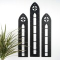 Decoratiune de perete, CRY022, Dimensiune: 53 x 11 cm (2 bucăți), Negru