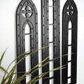 Decoratiune de perete, CRY022, Dimensiune: 53 x 11 cm (2 bucăți), Negru