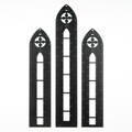 Decoratiune de perete, CRY022, Dimensiune: 53 x 11 cm (2 bucăți), Negru