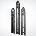Decoratiune de perete, CRY022, Dimensiune: 53 x 11 cm (2 bucăți), Negru