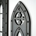 Decoratiune de perete, CRY022, Dimensiune: 53 x 11 cm (2 bucăți), Negru