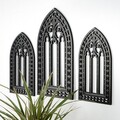 Decoratiune de perete, CRY021, Dimensiune: 26 x 15 cm (2 bucăți), Negru