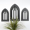 Decoratiune de perete, CRY021, Dimensiune: 26 x 15 cm (2 bucăți), Negru