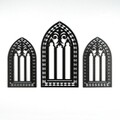 Decoratiune de perete, CRY021, Dimensiune: 26 x 15 cm (2 bucăți), Negru