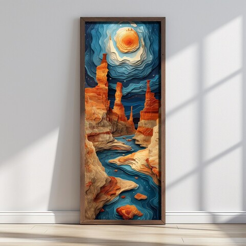 Tablou decorativ, LONG012-S/120-40, Imprimat UV, Multicolor