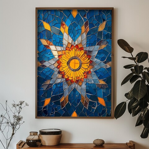 Tablou decorativ, GE067-L, Lemn, Multicolor