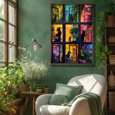 Tablou decorativ, GE163-L, Lemn, Multicolor