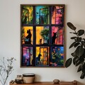 Tablou decorativ, GE163-L, Lemn, Multicolor