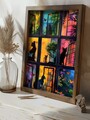 Tablou decorativ, GE163-L, Lemn, Multicolor