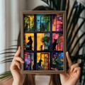 Tablou decorativ, GE163-L, Lemn, Multicolor