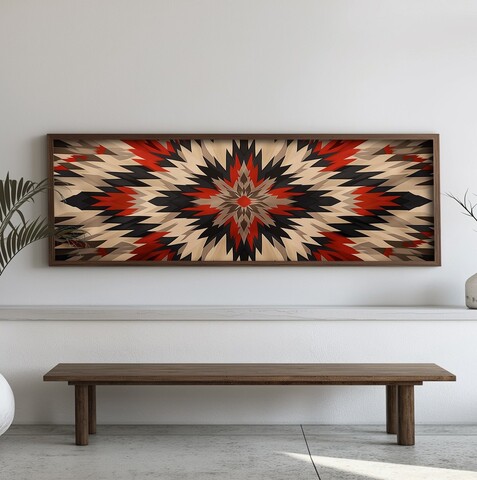 Tablou decorativ, EMR019, Lemn, Multicolor