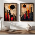 Tablou decorativ (2 Pieces), HUM111, Cadru: 100% MOLID, Multicolor