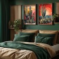 Tablou decorativ (2 Pieces), HUM114, Cadru: 100% MOLID, Multicolor