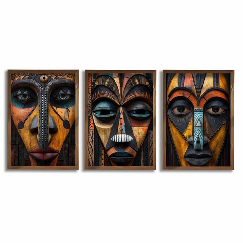 Tablou decorativ (3 Pieces), HUM115, Cadru: 100% MOLID, Multicolor