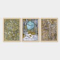 Tablou decorativ (3 Pieces), 3NTC_UN3894486_3545, Polistiren (Grosime: 2 cm, Multicolor