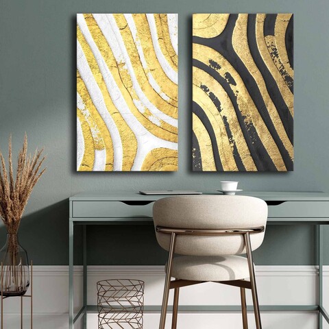 Tablou decorativ (2 Pieces), 2P4570GSC-004, Lemn, Multicolor