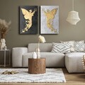 Set 2 tablouri decorative, 2P4570GSC-007, Lemn, Multicolor