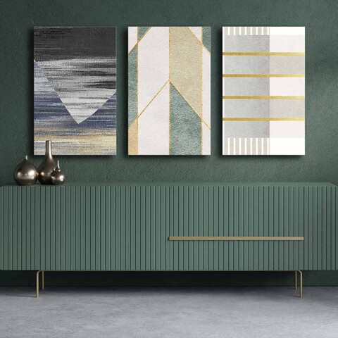 Tablou decorativ (3 Pieces), 3P4570GSC-006, Lemn, Multicolor